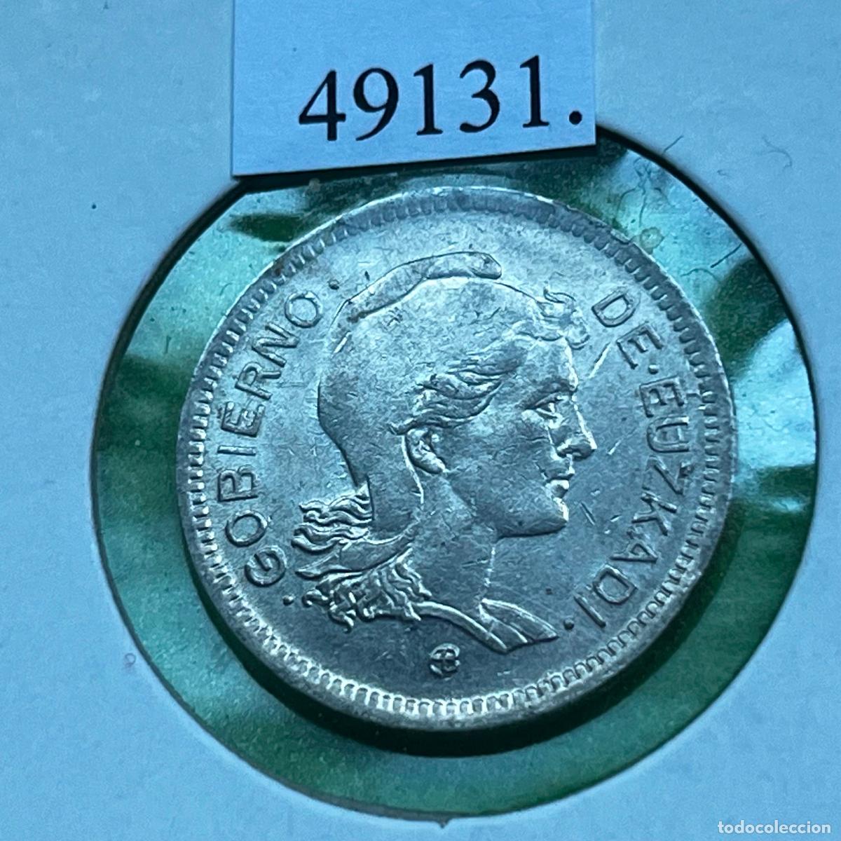 Monedas Franco: Espa&ntilde;a 1 Peseta 1937, Guerra Civil, bando republicano, gobierno de euzkadi, euscadi
