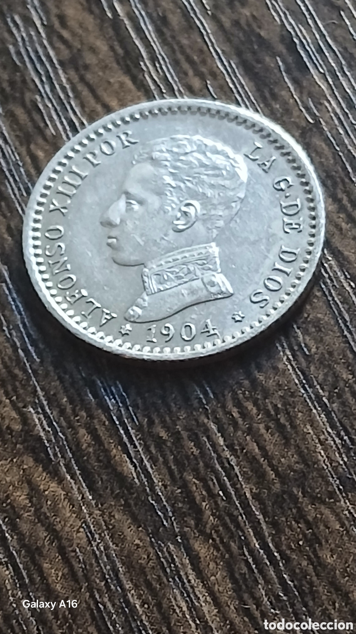 Monedas Franco: Plata.50 cent Alfonso XIII 1904 Alfonso XIII Por La G. De Dios Dise&ntilde;o con el perfil del rey Alfonso