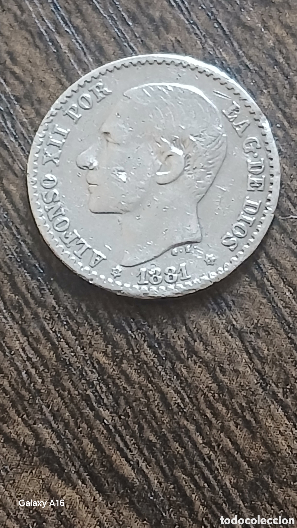 Monedas Franco: 50 c&eacute;ntimos 1881 alfonso xll.plata