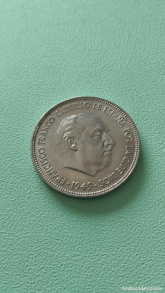 Monedas Franco: Moneda de 5 pesetas de 1949 estrella 49
