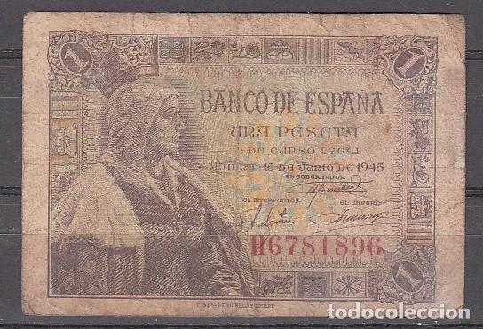 Monedas Franco: ESPA&Ntilde;A - BILLETE DE 1 PESETA DE 1945 (ES EL DE LA IMAGEN)