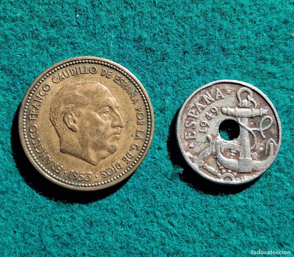 Monedas Franco: Monedas de 2.5 pesetas de 1953 Estrellas 19*56* y moneda de 50 c&eacute;ntimos de 1949 Estrellas --*52*.