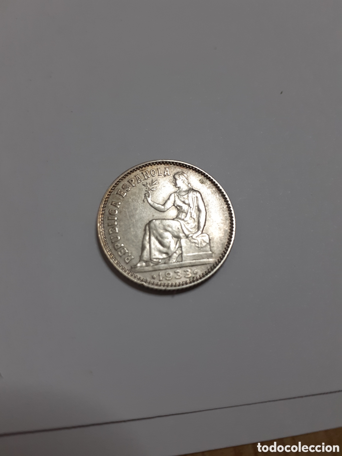 Monedas Franco: Moneda de plata de 1 peseta de 1933