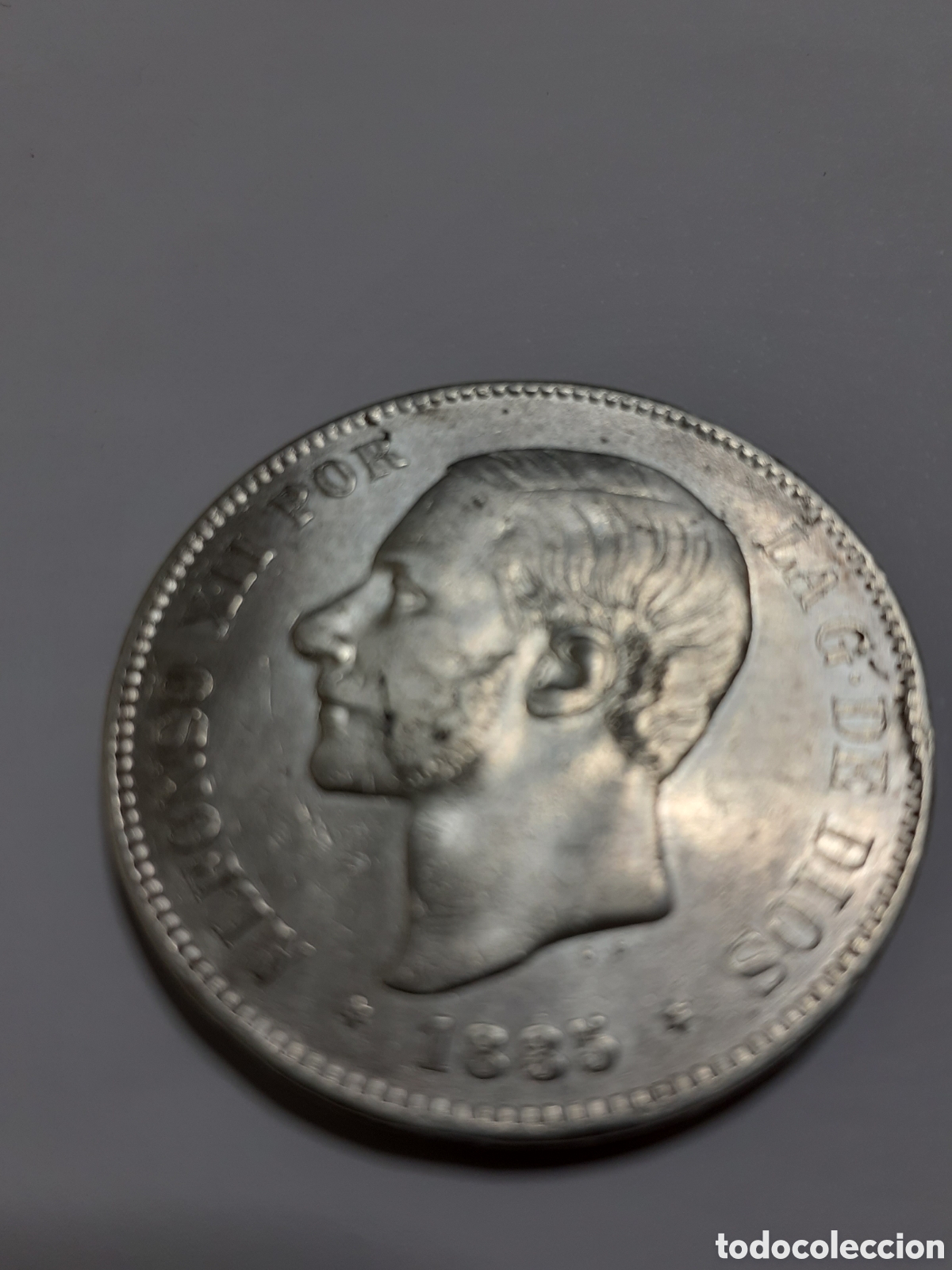 Monedas Franco: Moneda de plata de 5 pesetas de Alfonso x ll