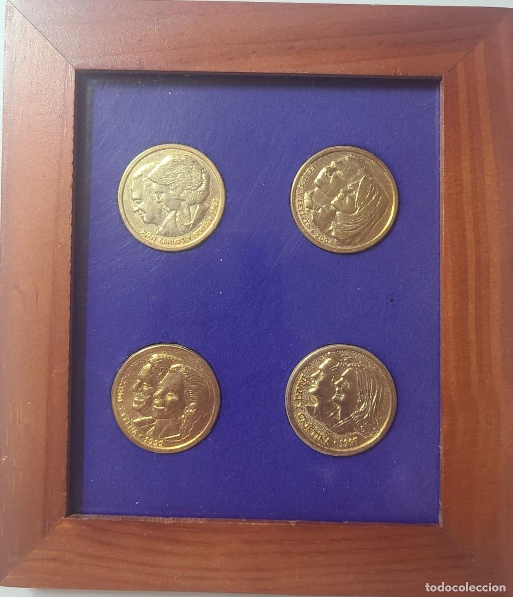 Monedas Franco: Monedas conmemorativas Bodas Reales en marco