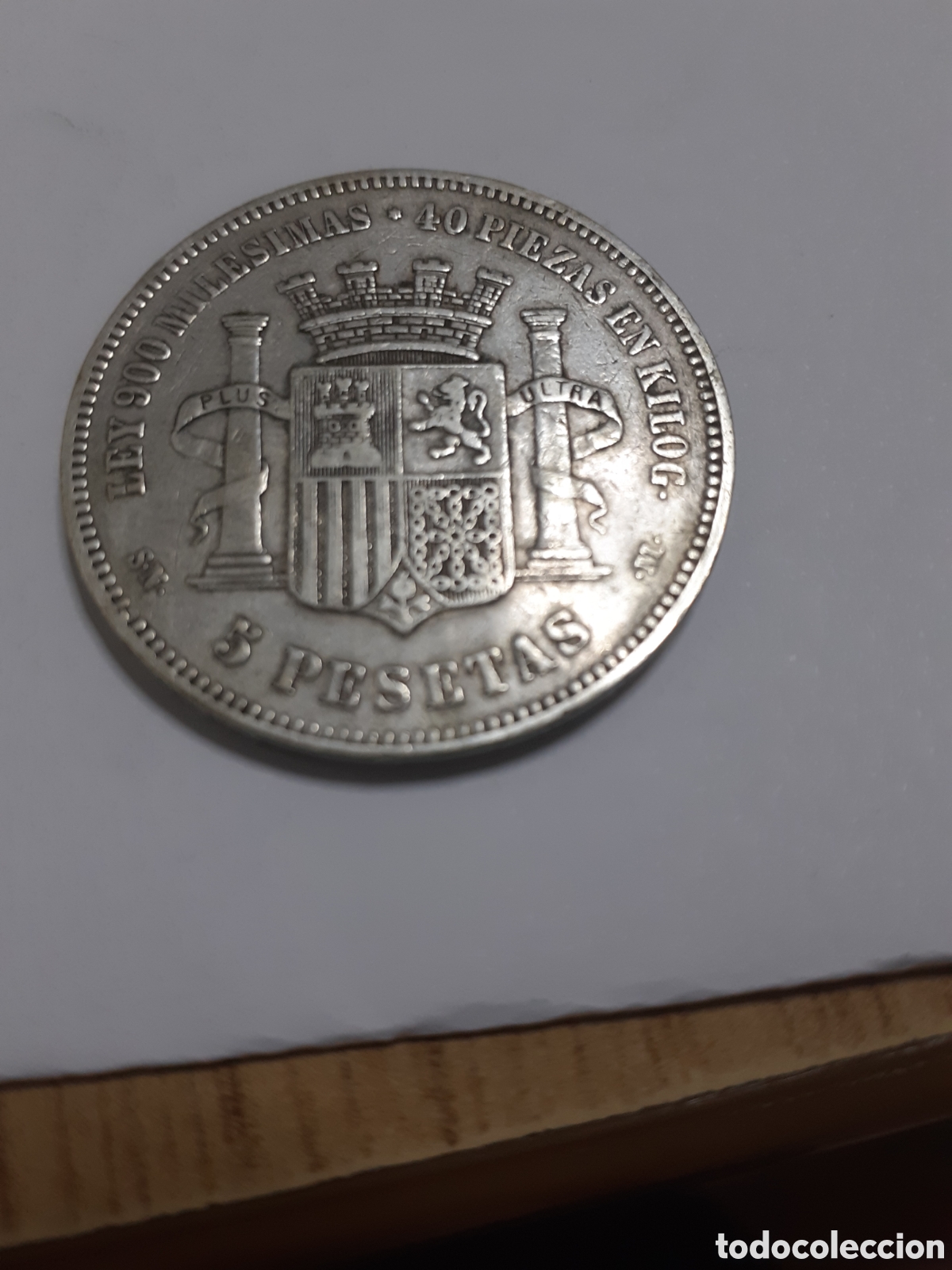 Monedas Franco: Moneda de plata de 2870 5 pesetas - Foto 2