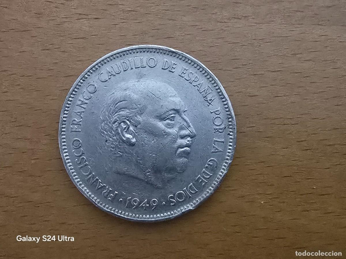 Monedas Franco: 5 PESETAS DE 1949...*50....DURO CABEZ&Oacute;N....MUY BONITO.....LM.S3017....LA DE LAS FOTOS