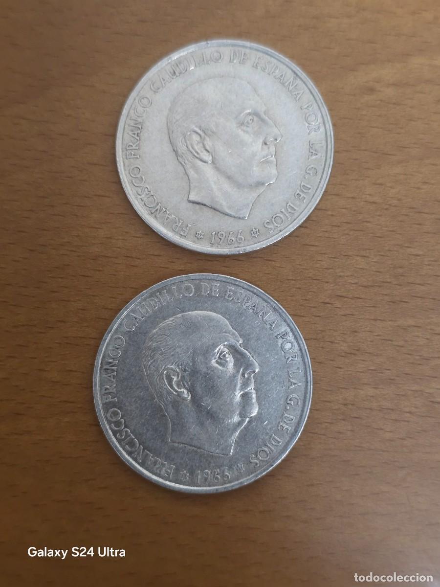 Monedas Franco: LOTE DE 2 MONEDAS DE 100 PESETAS DE 1966...*19*67...PLATA...MUY BONITAS...LM.S3020...LA DE LAS FOTOS
