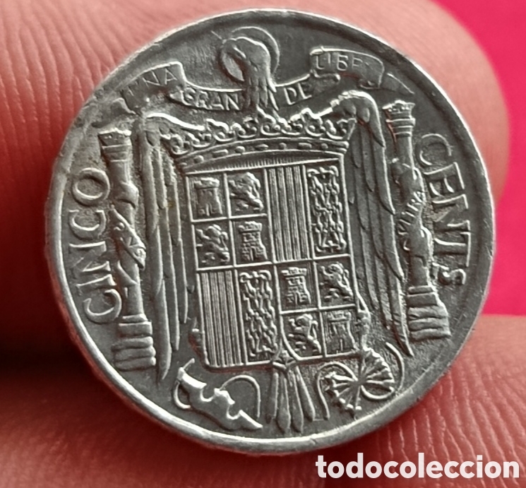 Monedas Franco: 5 CINCO CENTIMOS 1940 MADRID - SIN CIRCULAR - Foto 2
