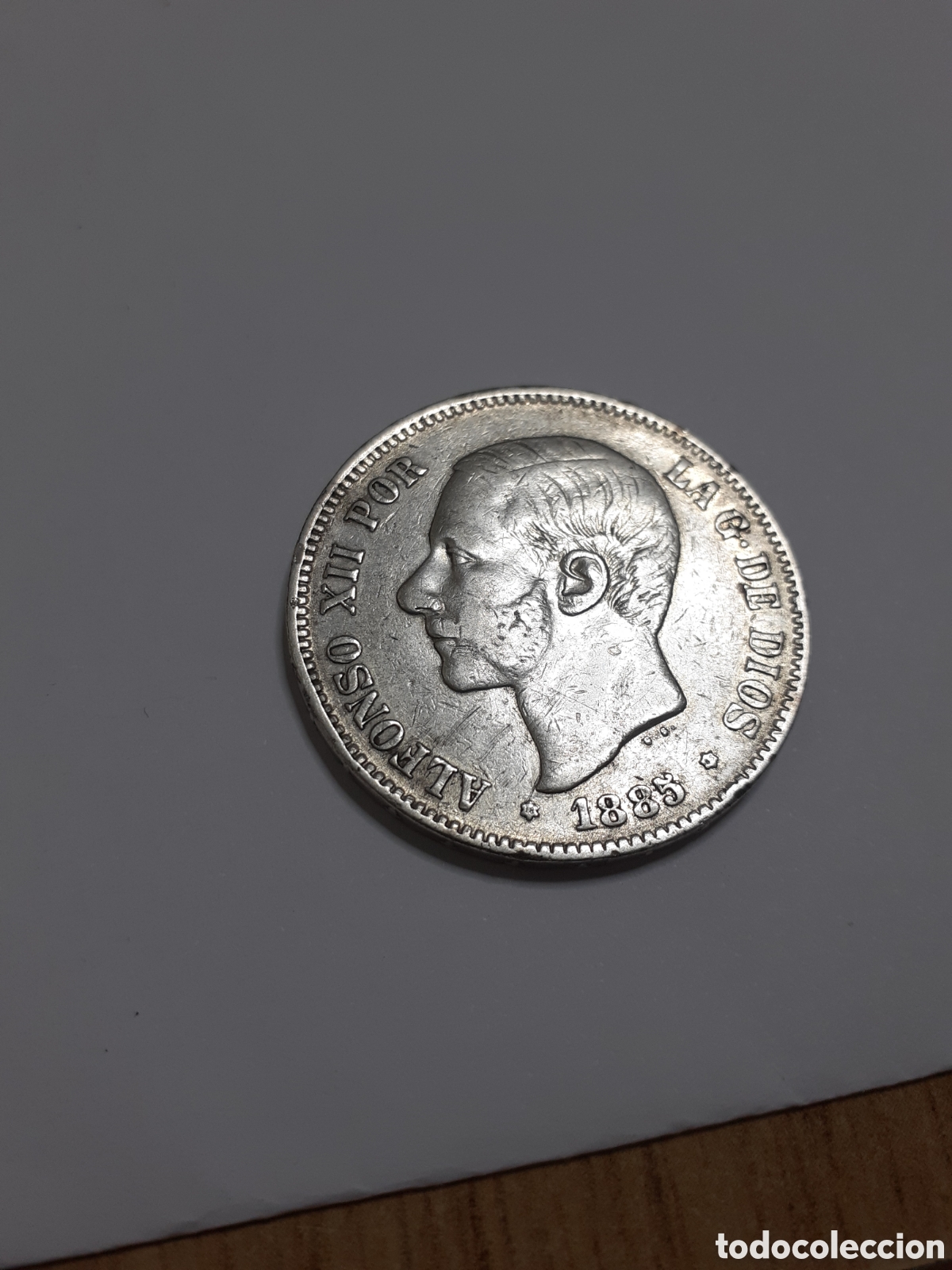 Monedas Franco: Moneda de 5 pesetas Alfonso Xll plata