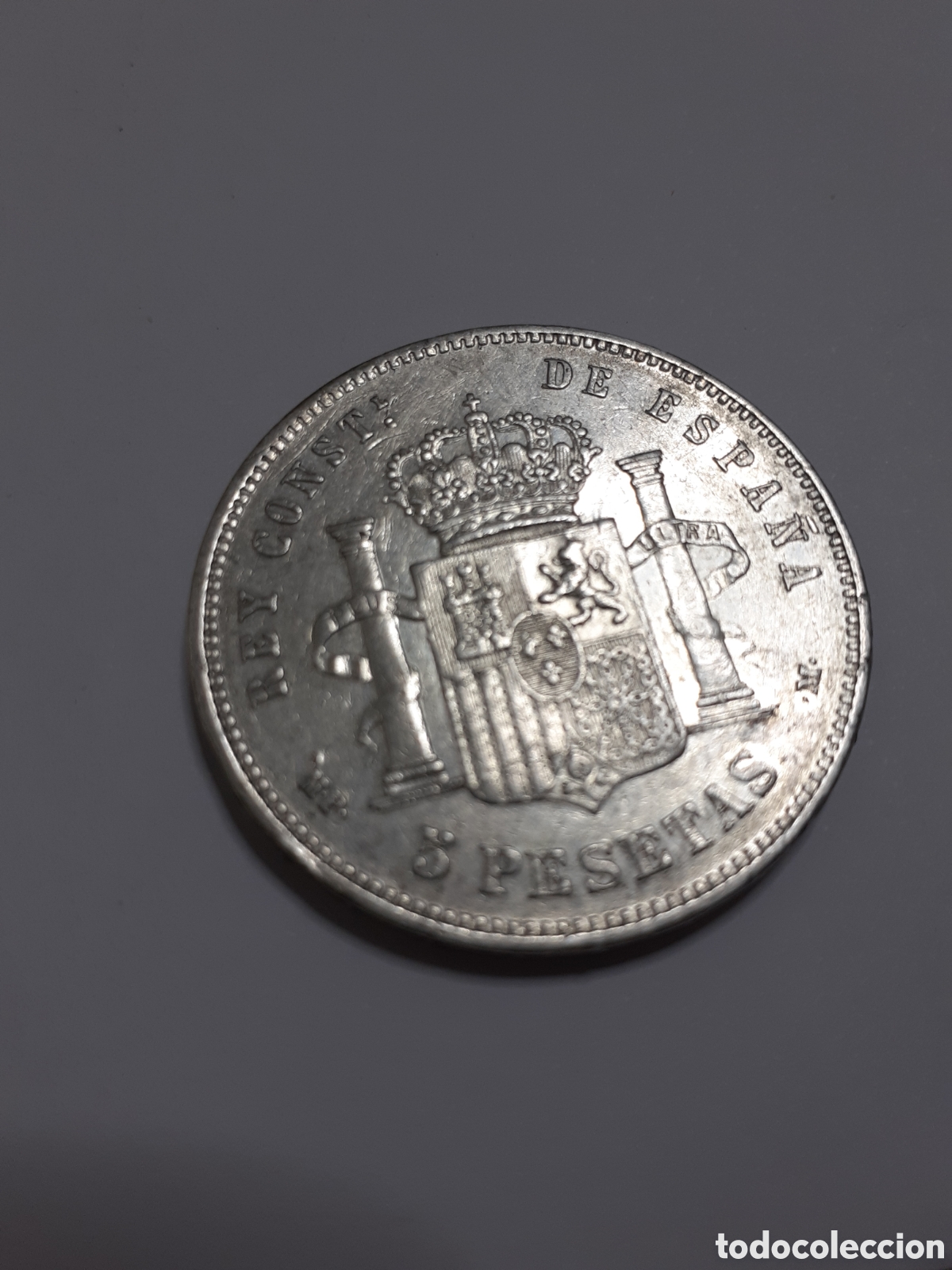 Monedas Franco: Moneda de 5 pesetas de Alfonso Xlll - Foto 2