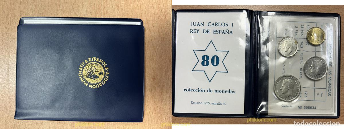 Monedas Franco: 5639 ESPA&Ntilde;A 1975 Cartera monedas Juan Carlos I 1975 Estrella 80