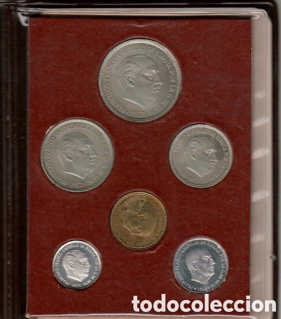Monedas Franco: FRANCO, CARTERA OFICIAL FNMT 1973, (6 VALORES), PROOF, SIN CIRCULAR.