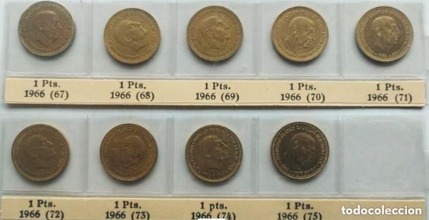 Monedas Franco: COLECCI&Oacute;N 1 PESETA FRANCO 1966 ESTRELLAS 67-68-69-70-71-72-73-74 Y 75 TODAS LAS MONEDAS
