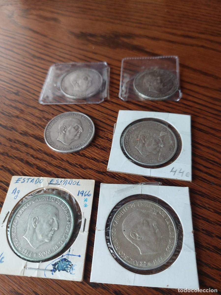 Monedas Franco: Lote 6 monedas de plata, 100 pesetas Franco 1966, distintas fechas