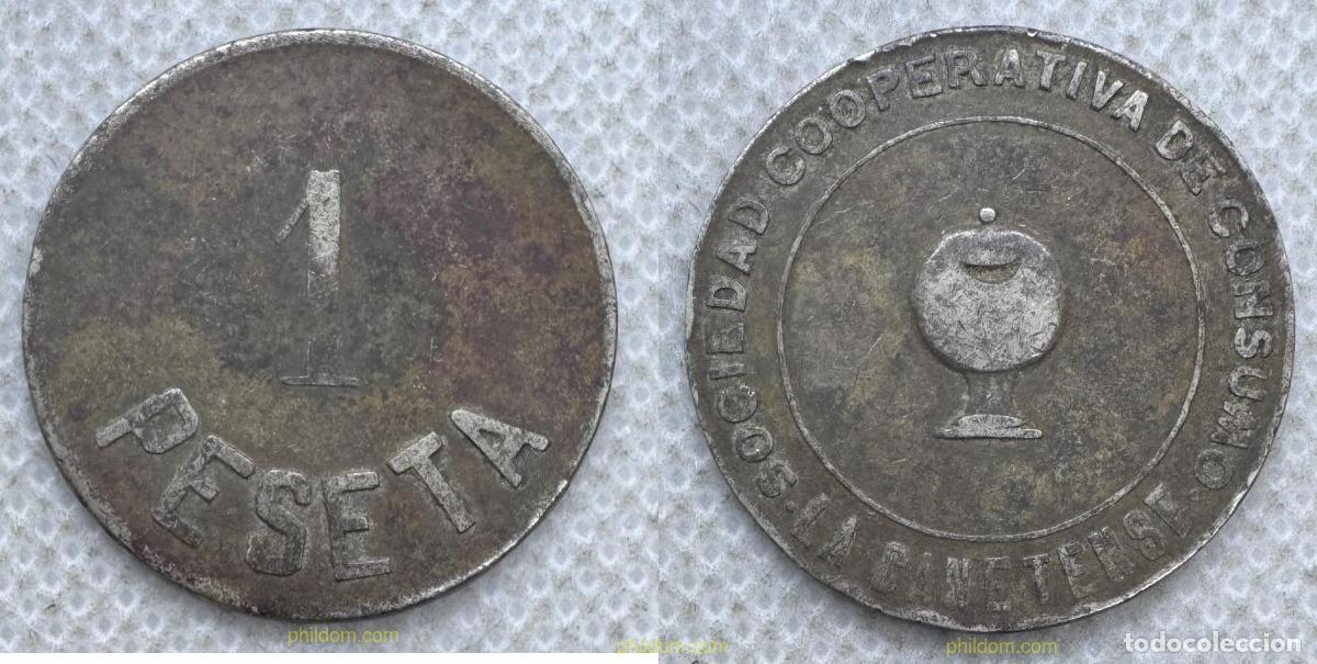 Monedas Franco: 5629 ESPA&Ntilde;A 1951 1 PESETA SOCIEDAD COOPERATIVA DE CONSUMO LA CANETENSE