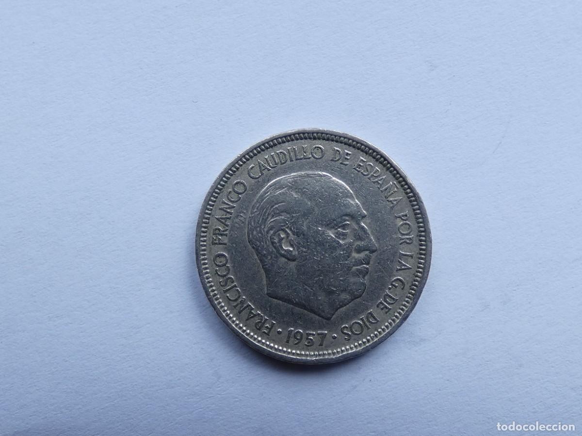 Monedas Franco: moneda de 5 pesetas. Espa&ntilde;a. 1957