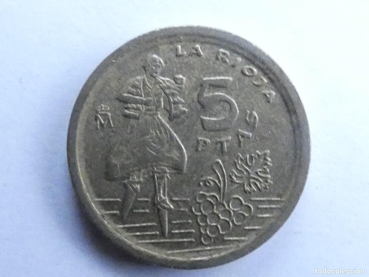 M&uuml;nzen unter Franco: lote compuesto por 5 monedas de 5 pesetas. Espa&ntilde;a. 1996. La Rioja