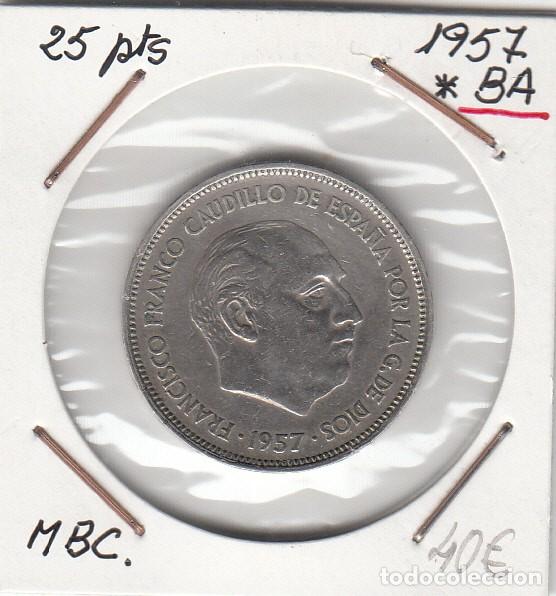 Monedas Franco: MONEDA DE 25 PESETAS 1957 - BA SOLO 42500 PIEZAS ACU&Ntilde;ADAS - MBC