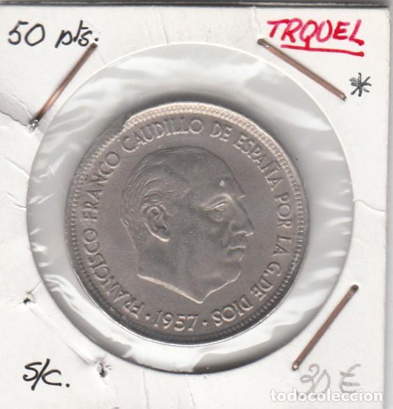 Monedas Franco: MONEDA DE 50 PESETAS 1957 - TROQUELADA - SIN CIRCULAR