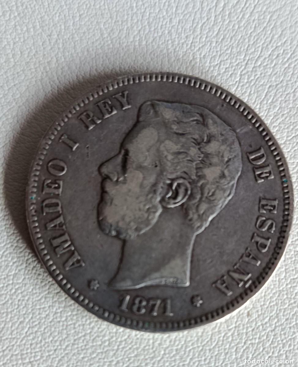 Monedas Franco: moneda de 5 pesetas. Espa&ntilde;a. a&ntilde;o 1871. Amadeo I