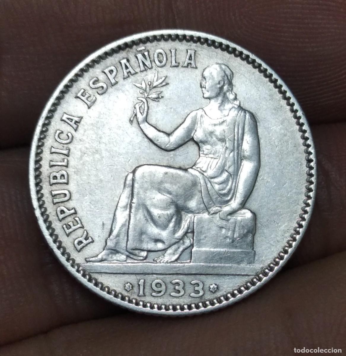 Monete Franco: MONEDA PLATA 1 PESETA 1933 REP&Uacute;BLICA