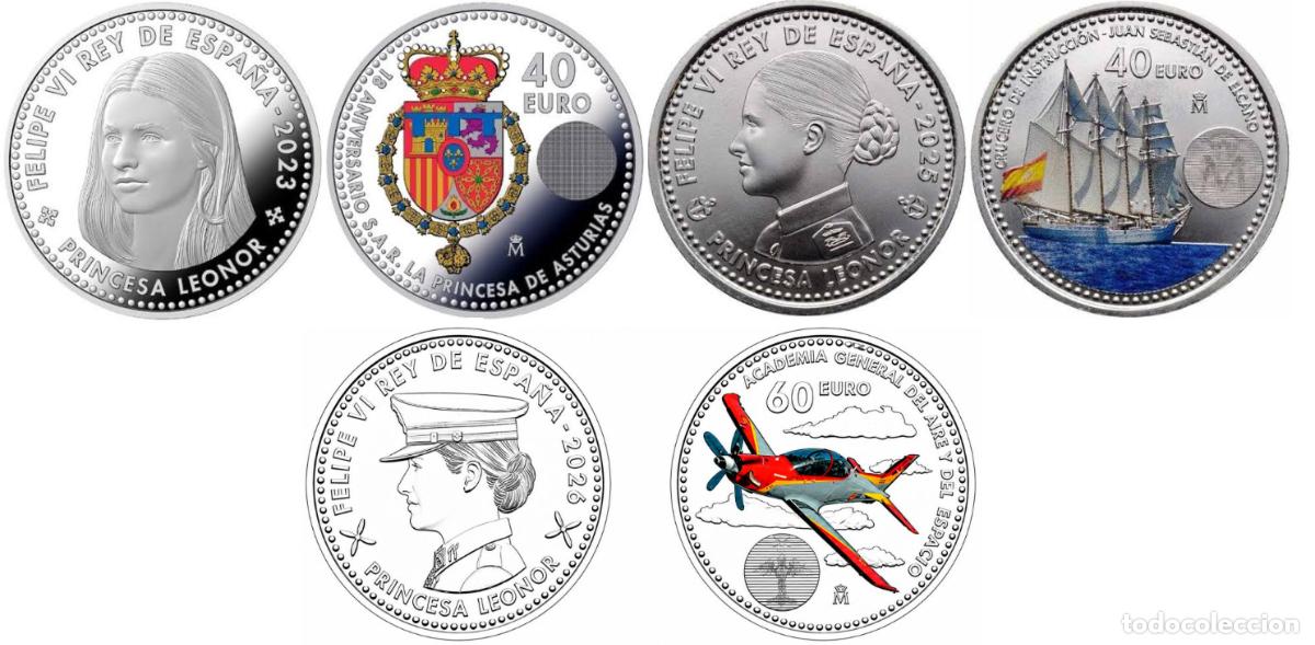 Monedas Franco: Lote Espa&ntilde;a 40/60 Euros Leonor 2023/2025/2026 (Monedas)
