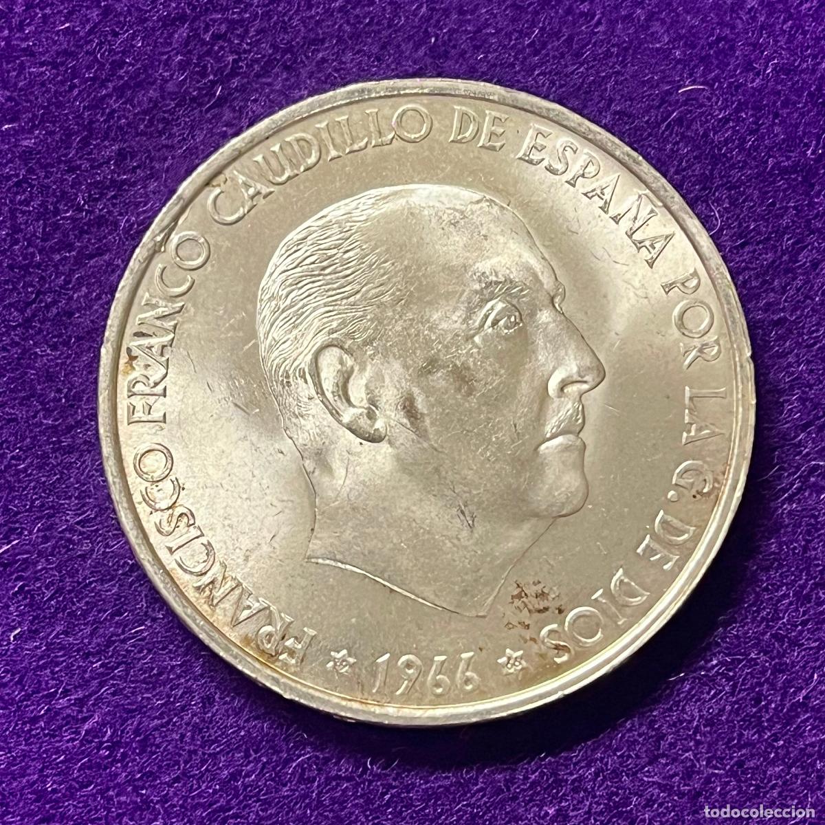 Monedas Franco: MONEDA DE PLATA. 100 PESETAS FRANCO. 1966 *66. SIN CIRCULAR. ORIGINAL.