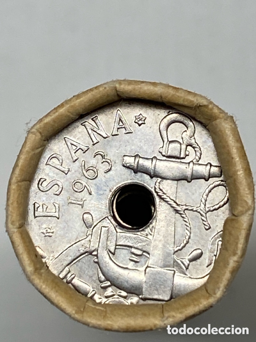 Monedas Franco: Una moneda de 50 c&eacute;ntimos Espa&ntilde;a 1963 *64 SC Franco