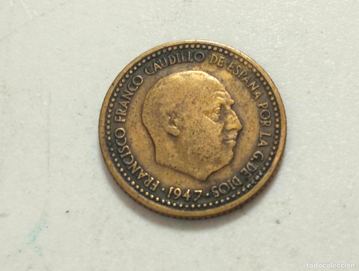 Monedas Franco: MONEDA UNA PESETA 1947, ESTRELLAS 19-54, FRANCISCO FRANCO