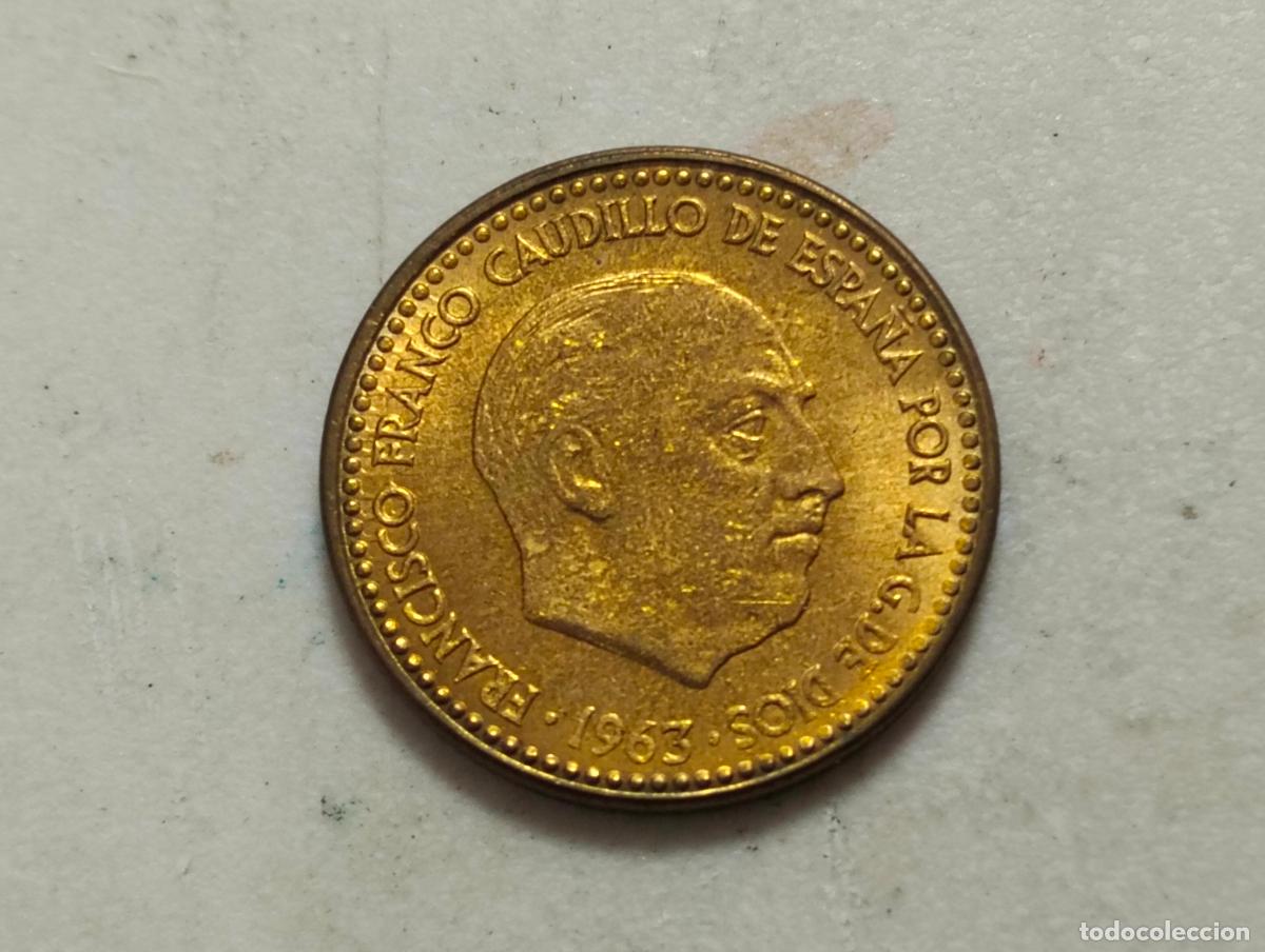 Monedas Franco: MONEDA UNA PESETA 1963, ESTRELLAS 19-65, FRANCISCO FRANCO