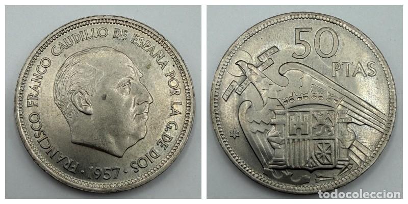 Monedas Franco: MONEDA. FRANCISCO FRANCO. 50 PESETAS. ESTRELLA *69*. 1957. VER FOTOS