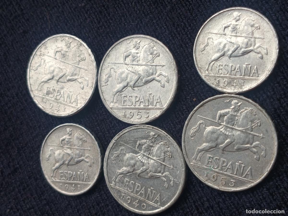 Monnaies Franco: Lote de 6 monedas de 5 y 10 c&eacute;ntimos. Excelente estado