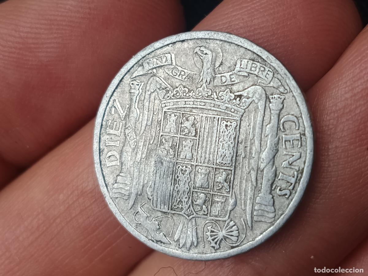 Monedas Franco: 10 c&eacute;ntimos de 1941 con marca, troquel - Foto 2