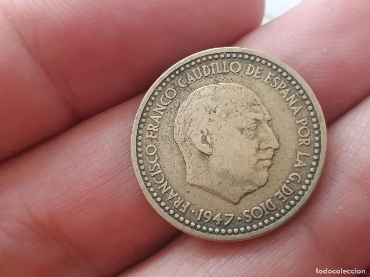 Monedas Franco: UNA (UNA) PESETA ESTADO ESPA&Ntilde;OL A&Ntilde;O 1947 *56