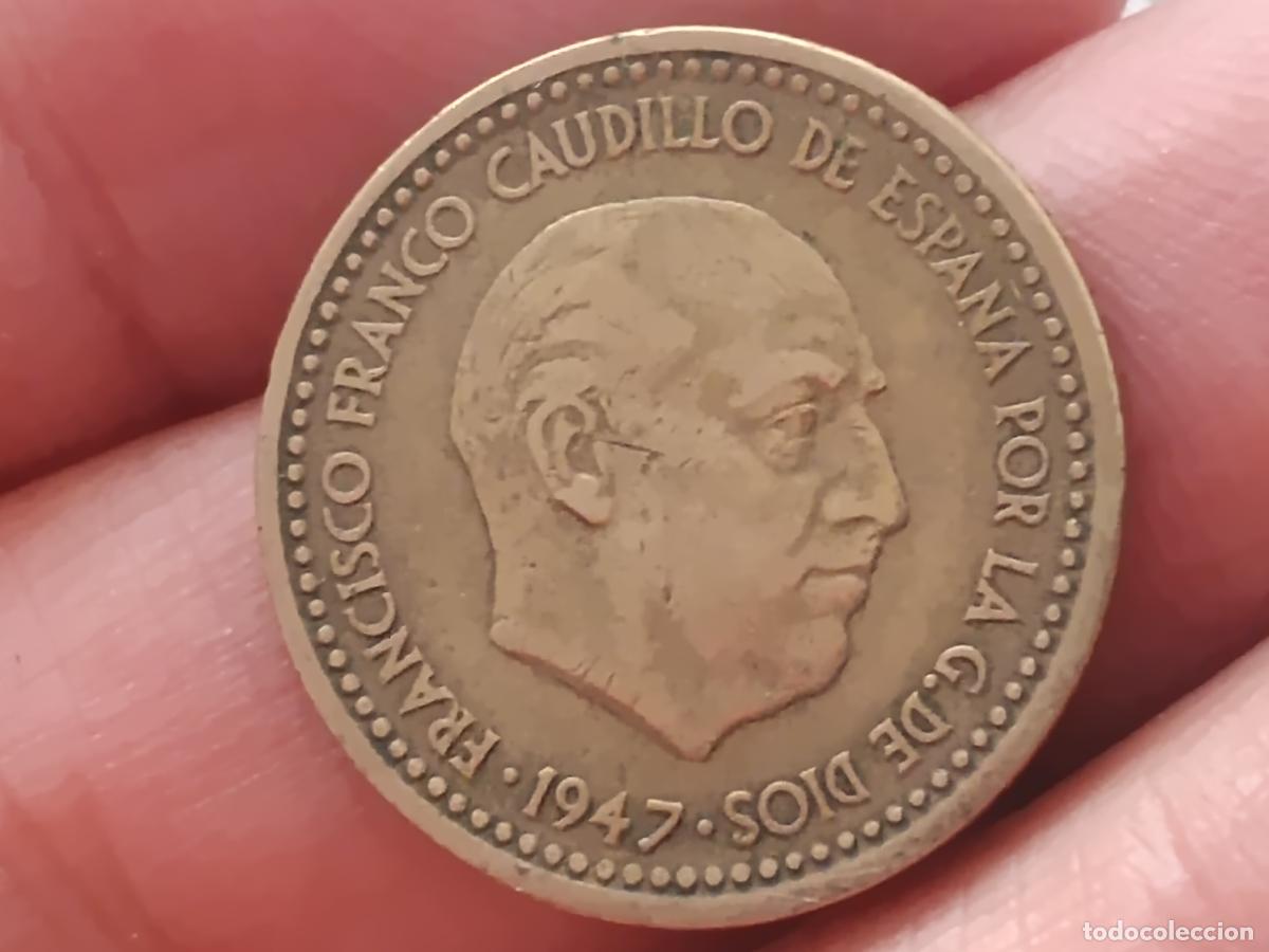 Monedas Franco: UNA (UNA) PESETA ESTADO ESPA&Ntilde;OL A&Ntilde;O 1947 *56