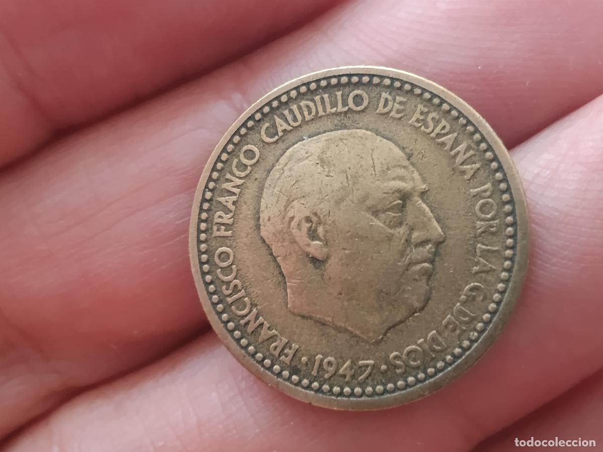 Monedas Franco: UNA (UNA) PESETA ESTADO ESPA&Ntilde;OL A&Ntilde;O 1947 *56