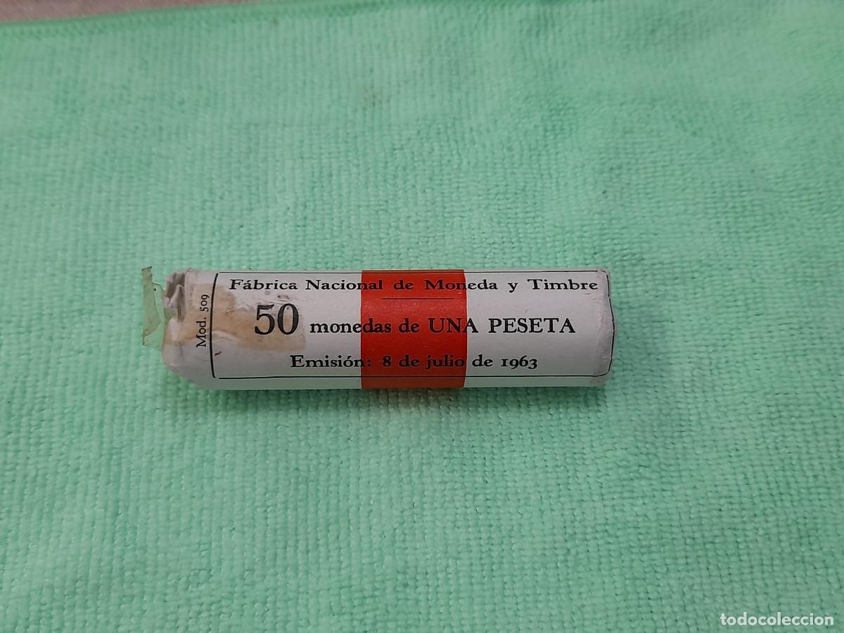 Monedas Franco: Cartucho con 50 monedas de 1 Peseta 1966*69