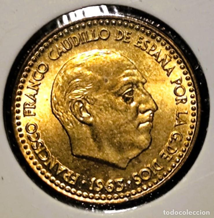 Moedas Franco: Espa&ntilde;a 1 x 1 Peseta 1963*(19-65), UNC Lote 2516