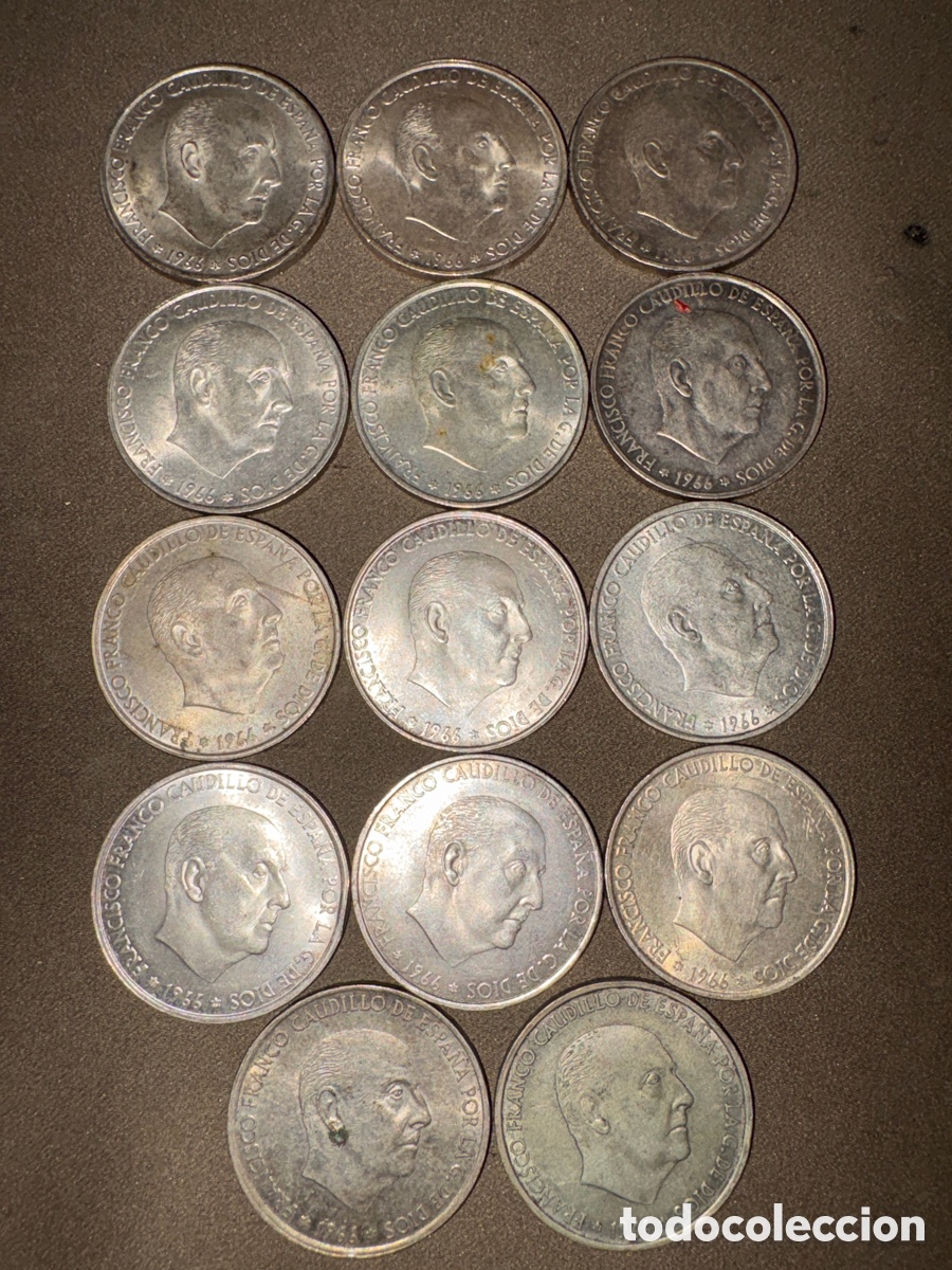 M&uuml;nzen unter Franco: Lote de 14 monedas de FRANCO DE 100 ptas*PLATA*ver fotos*ORIGINALES