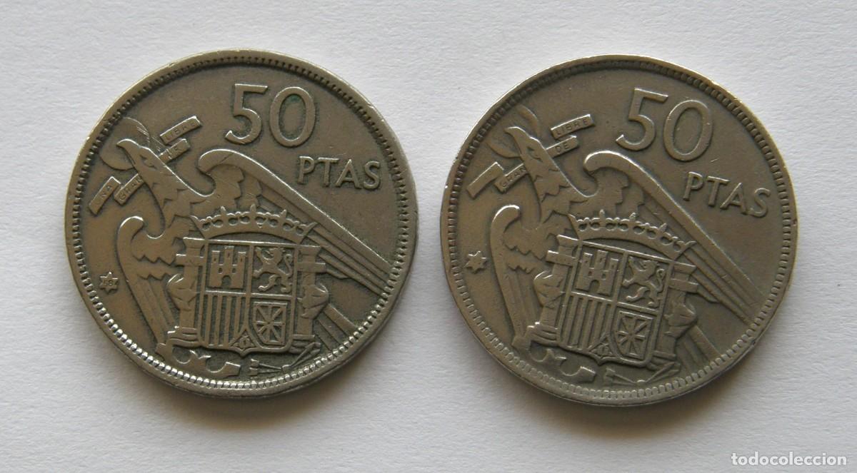 Monedas Franco: LOTE 2 MONEDAS DE 50 PESETAS FRANCO 1957