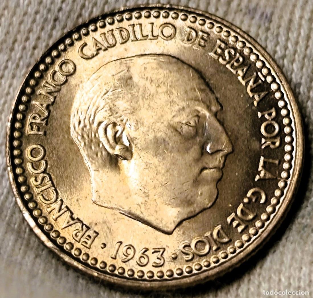 Moedas Franco: Espa&ntilde;a 1 Peseta 1963*(19-65), UNC Lote 2533