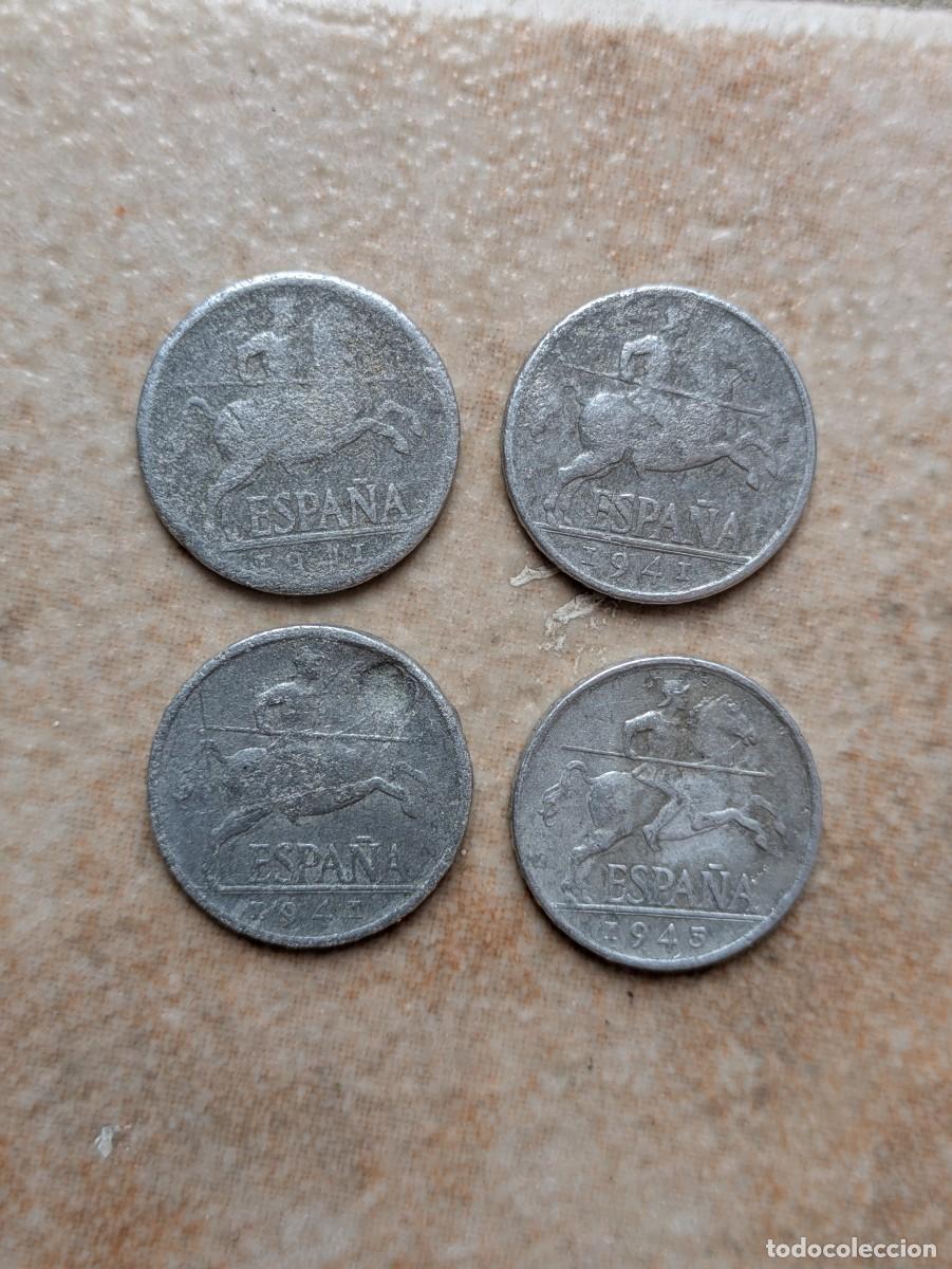 Monedas Franco: Lote monedas 5 centimos de 1941 y 1945 - Foto 1