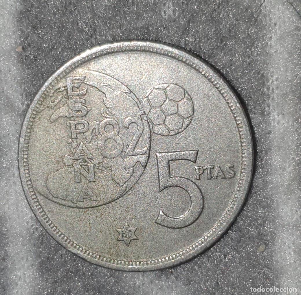Monedas Franco: Espa&ntilde;a 5 Pesetas 1980 &ndash; Mundial Espa&ntilde;a 82 &ndash; Moeda Futebol