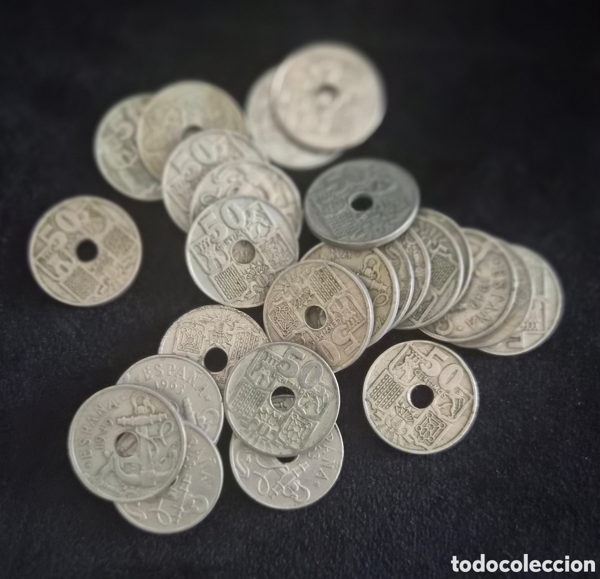Monedas Franco: Lote de 26 monedas de 50 c&eacute;ntimos de 1949 &ndash; Franco &ndash; Espa&ntilde;a &ndash; Flechas y yugo