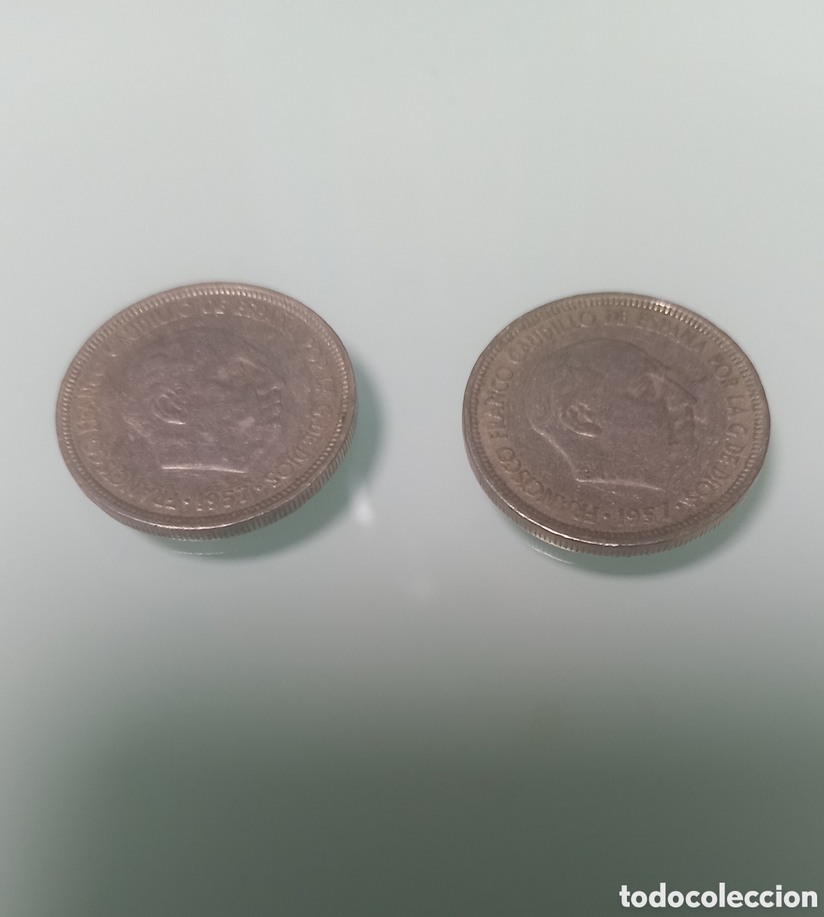 Monedas Franco: Lote de 2 Monedas de 5 Pesetas 1957 - Francisco Franco - Estado Espa&ntilde;ol