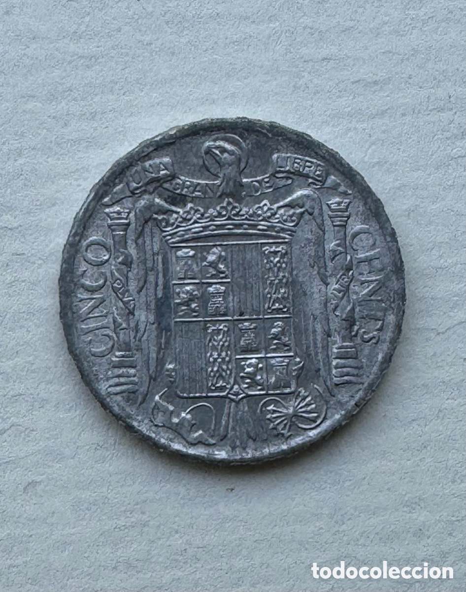 Monedas Franco: 5 c&eacute;ntimos 1940 sin circular - Foto 2