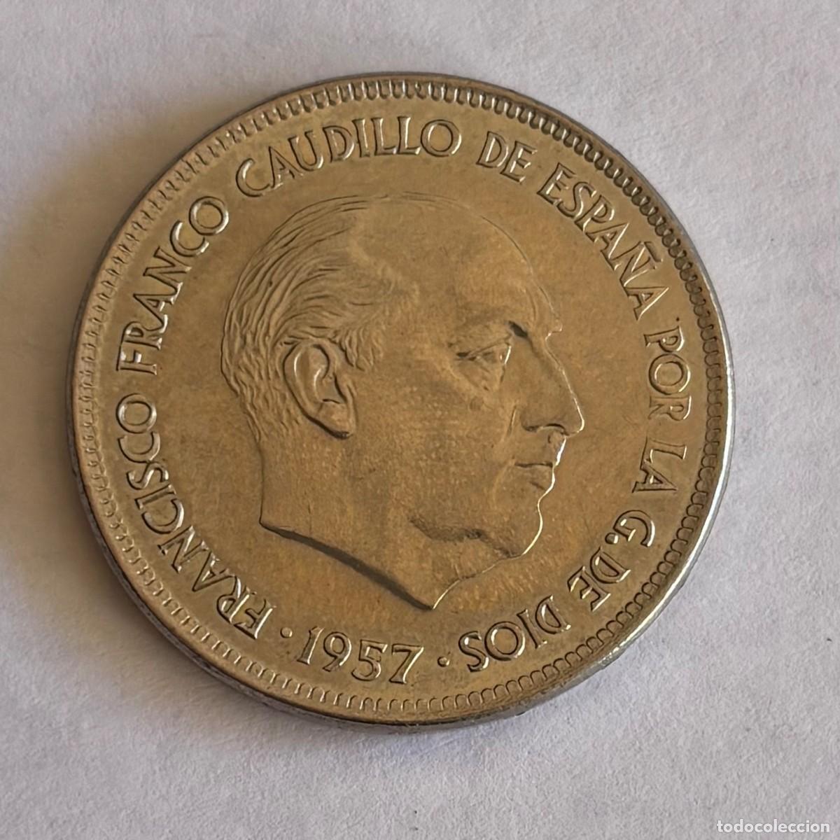 M&uuml;nzen unter Franco: MONEDA DE 25 PESETAS FRANCO 1957 ESTRELLA 75 MUY BIEN CONSERVADA