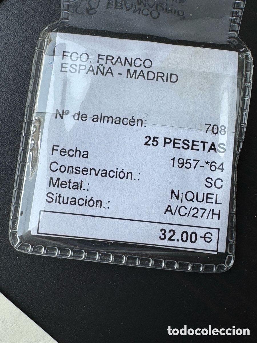 Monedas Franco: 25 pesetas 1957 *64 SC - Foto 3