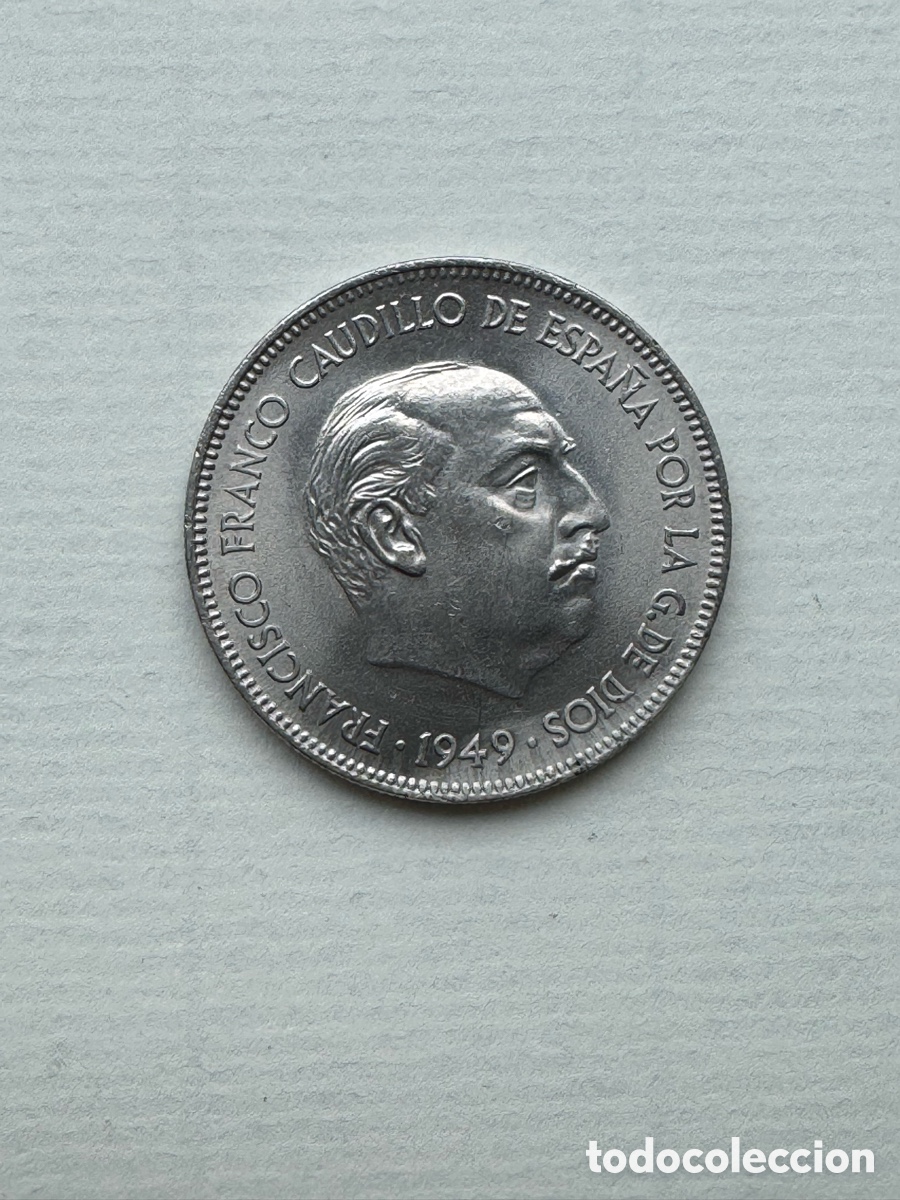 Monedas Franco: 5 pesetas 1949 *49 sin circular